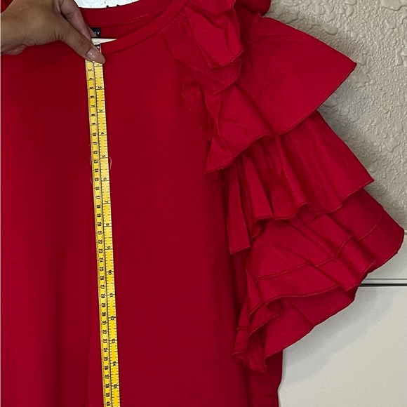 Red Ruffled Top - Picture 3 of 4